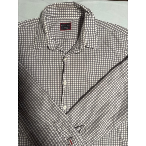 UNTUCKit Mens Large Gingham Checkered Button Down Long Sleeve Shirt - Picture 1 of 4